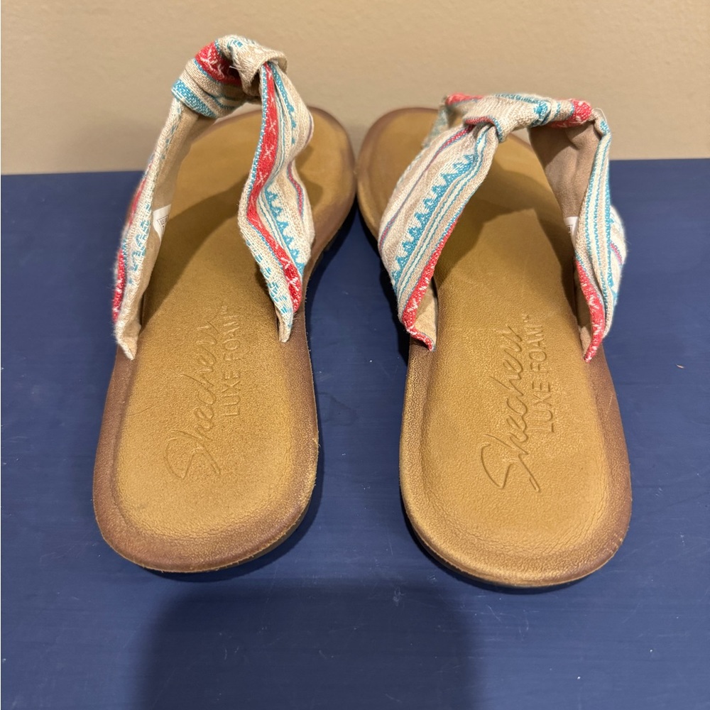 Sketchers sz 7 luxe foam flip flop beach‎ sandal Aztec - Picture 3 of 8